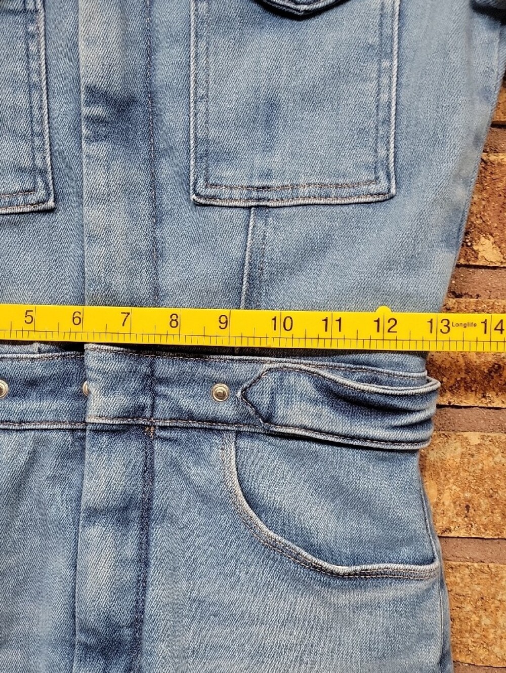 Good American Fit for Success Denim Romper Size 2 Small Cotton Stretch - Picture 12 of 16